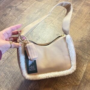 Shearling trim Handbag